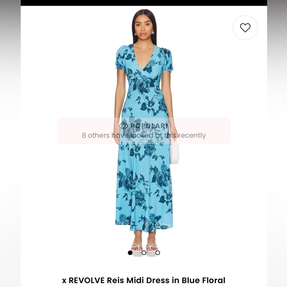 Faithfull the Brand Blue and Black Floral Midi Dress